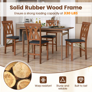 3 Pieces Patio Counter Height Bar Set with 2 Cushioned Barstools