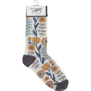 Folk Art Socks and Notebook Bundle