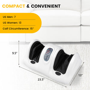 Therapeutic Shiatsu Foot Massager with High Intensity Rollers-White