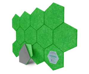 Hexagon Polyester Acoustic Panels - 12 Pack | Eco-Friendly Sound Absorption | Easy Peel & Stick Installation
