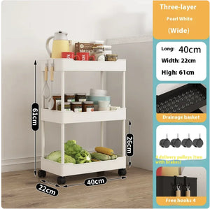 Multi-Tier Kitchen Floor Standing Storage Cart