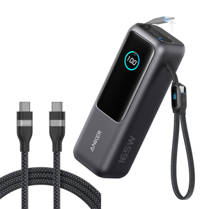 Anker Laptop Power Bank (25K, 165W, Built-In and Retractable Cables)