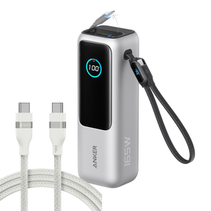 Anker Laptop Power Bank (25K, 165W, Built-In and Retractable Cables)