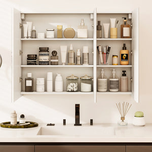 Frameless Bathroom Wall Mounted Mirror Cabinet with 3 Doors