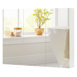 Frameless Bathroom Wall Mounted Mirror Cabinet with 3 Doors