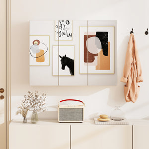 Frameless Bathroom Wall Mounted Mirror Cabinet with 3 Doors
