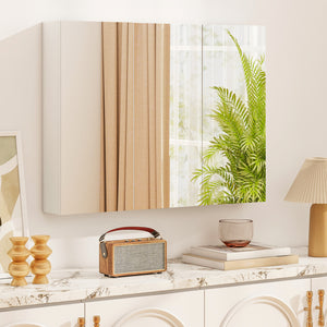 Frameless Bathroom Wall Mounted Mirror Cabinet with 3 Doors