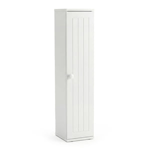 Free Standing Toilet Paper Holder with 4 Shelves and Top Slot for Bathroom-White