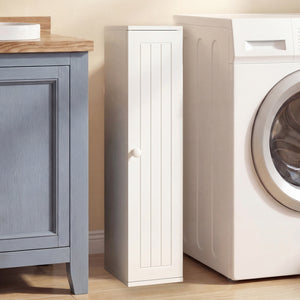 Free Standing Toilet Paper Holder with 4 Shelves and Top Slot for Bathroom-White