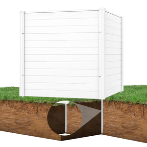 Freestanding 48 x 48 Inch Air Conditioner Fence with Metal Ground Stakes-White