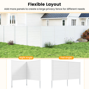 Freestanding 48 x 48 Inch Air Conditioner Fence with Metal Ground Stakes-White