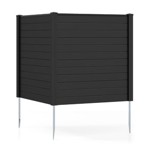 Freestanding 48 x 48 Inch Air Conditioner Fence with Metal Ground Stakes-Black