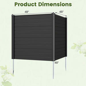 Freestanding 48 x 48 Inch Air Conditioner Fence with Metal Ground Stakes-Black