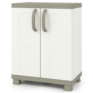 Freestanding Buffet Cabinet Sideboard with 2 Doors and Adjustable Shelves for Kitchen and Garage-Beige