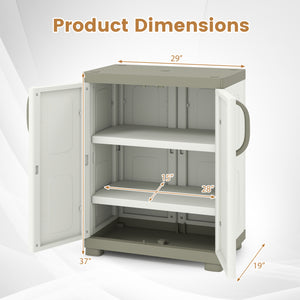 Freestanding Buffet Cabinet Sideboard with 2 Doors and Adjustable Shelves for Kitchen and Garage-Beige