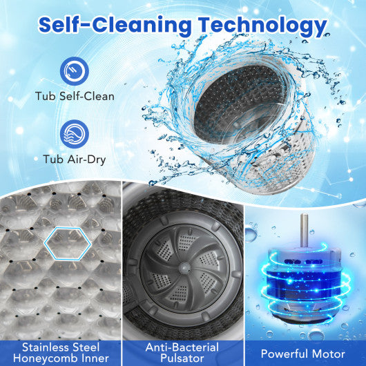 Full-Automatic Washing Machine Washer and Spin Combo-Grey