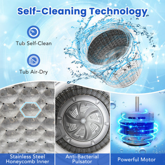 Full-Automatic Washing Machine Washer and Spin Combo-White