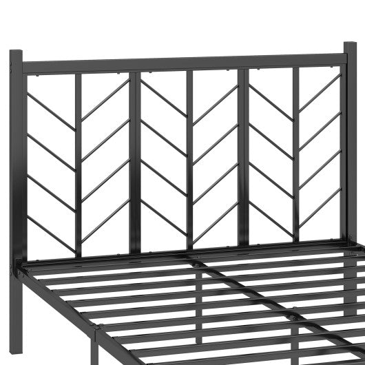 Full Size Platform Bed with Headboard and Metal Frame-Full Size
