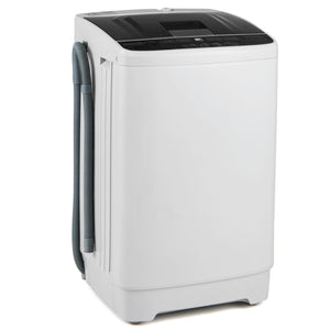 Full Automatic Washing Machine with 8 Preset Programs 6 Water Levels and Built-in Drain Pump-Gray