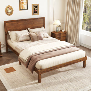 Twin/Full/Queen Size Bed Frame with Headboard and Wooden Slats Support-Full Size