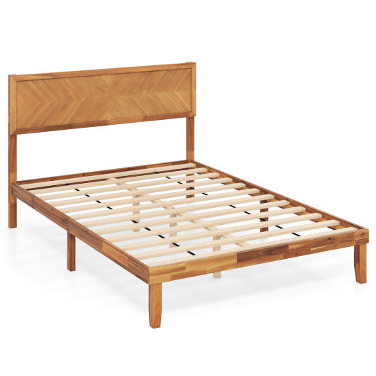 Twin/Full/Queen Size Bed Frame with Headboard and Storage Space-Full Size