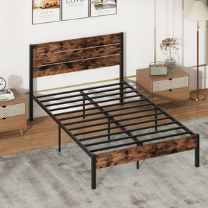 Full/King/Queen/Twin Size Bed Frame with High Headboard and Mute Bar-Full Size