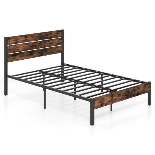 Full/King/Queen/Twin Size Bed Frame with High Headboard and Mute Bar-Full Size