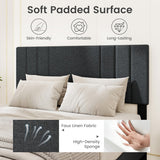 Full/Queen/Twin Size Bed Frame with Vertical Channel Tufted Headboard and Wooden Slats-Full Size