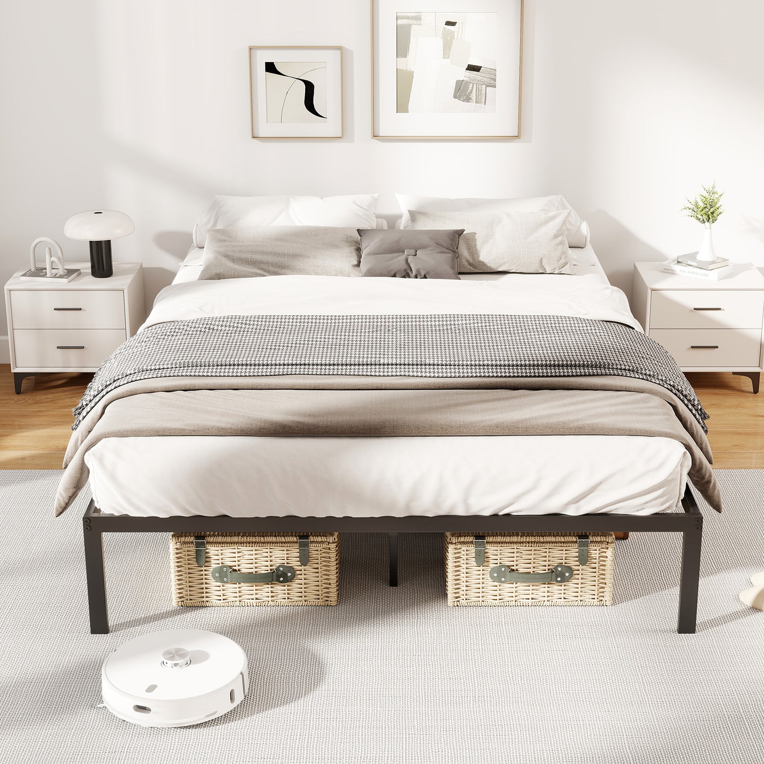 Full/Queen/King Size Metal Bed Frame Heavy Duty Support Slats Mattress Foundation-Full Size