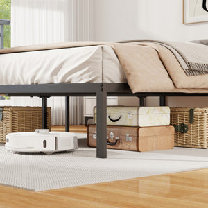 C-shaped Modern Sofa Side Table with Faux Marble Tabletop and Storage Shelf-Black