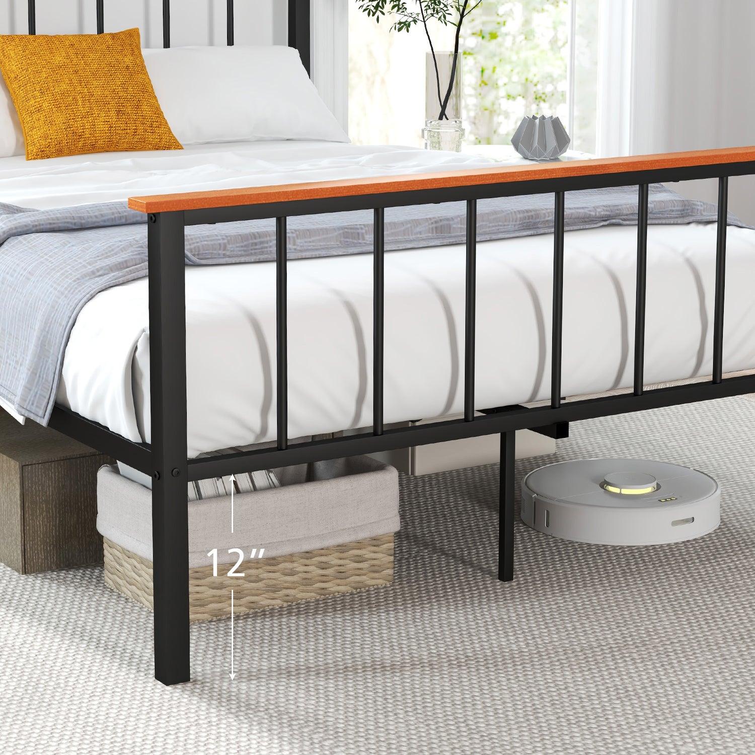 Bed Frame with Headboard and Footboard-Full Size