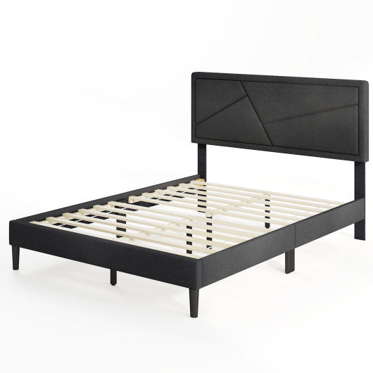 Twin/Full/Queen Size Upholstered Platform Bed Frame with High Headboard-Full Size