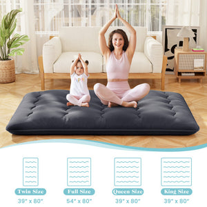 Futon Mattress with Washable Cover and Foldable Mat-Full Size