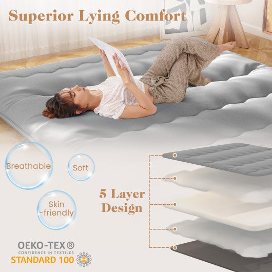 Floor Mattress with Washable Cover and Carry Bag-King Size