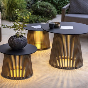 Outdoor Table With Solar Lights