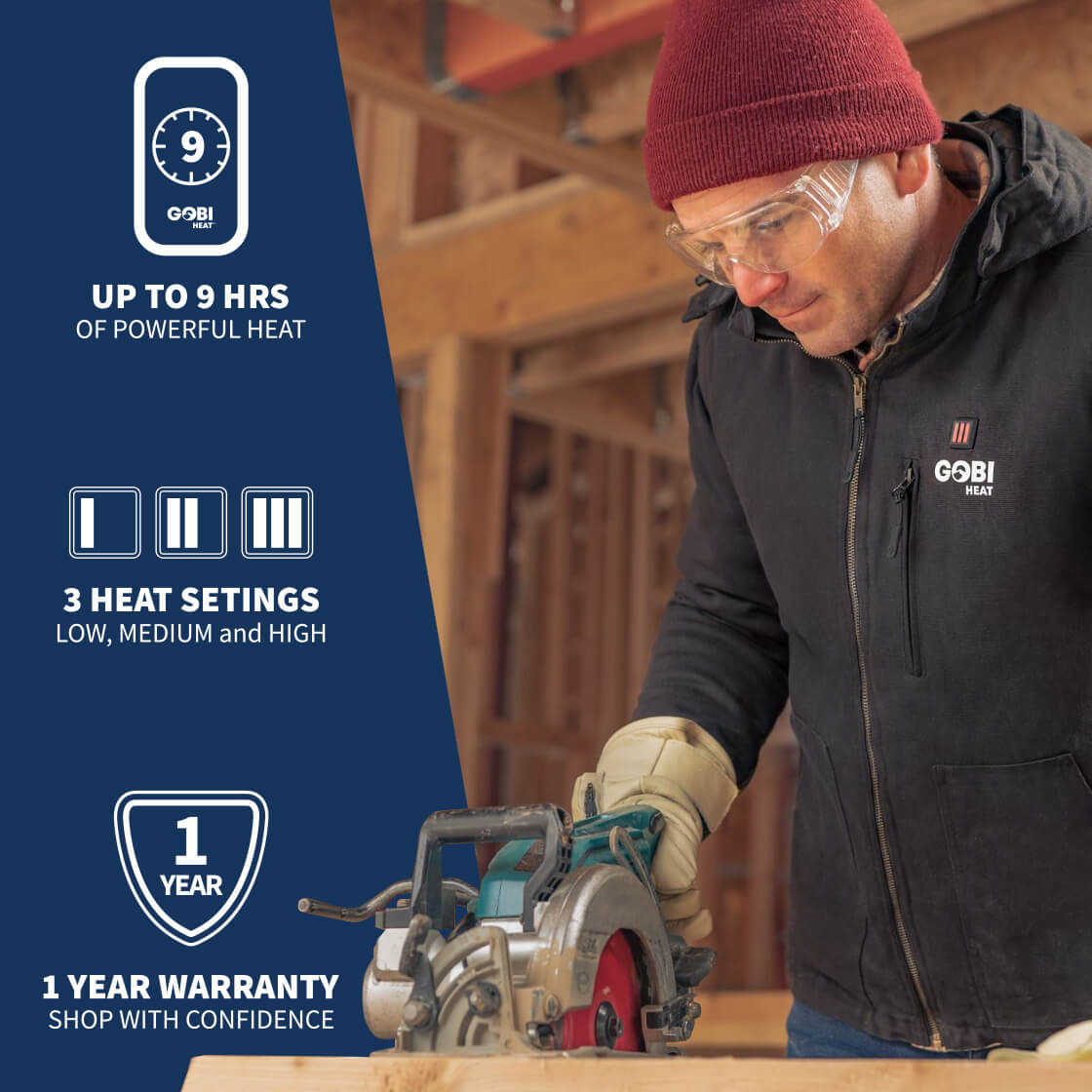 Grit Mens Heated Workwear Jacket by Gobi Heat
