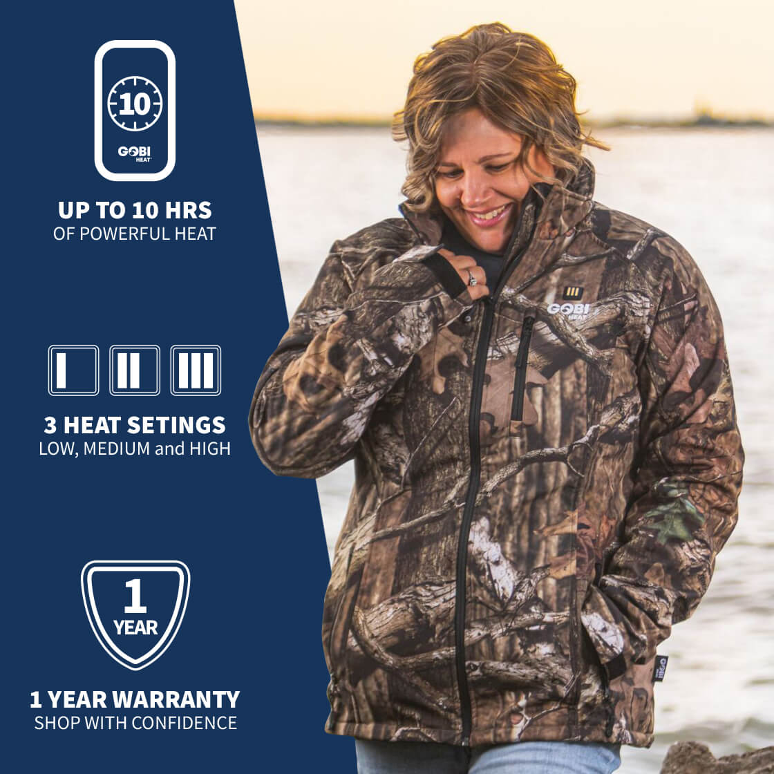 Sahara Women's Heated Hunting Jacket - Mossy Oak® Camo by Gobi Heat