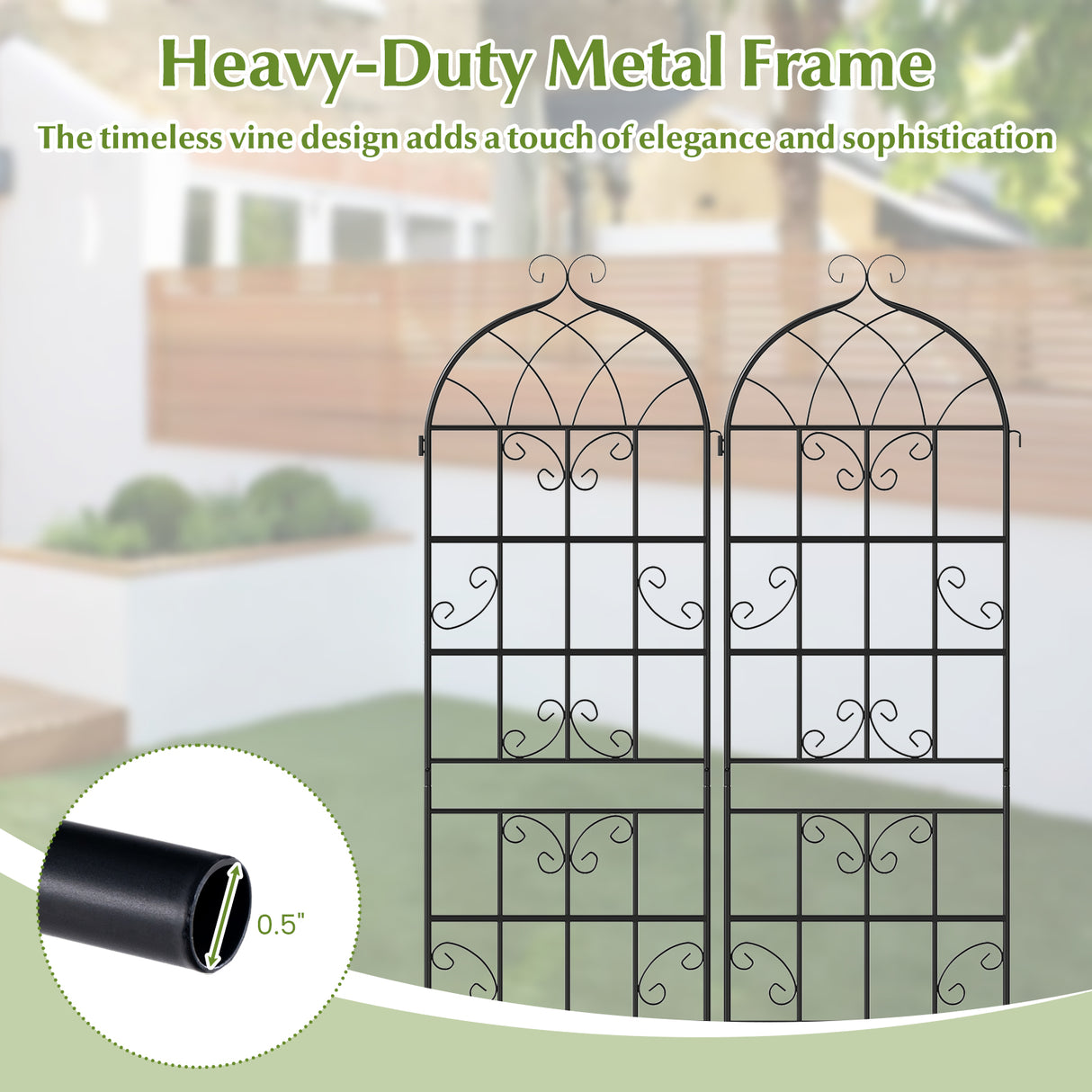 4 Pack 71" x 20" Metal Garden Trellis for Outdoor Climbing Plants
