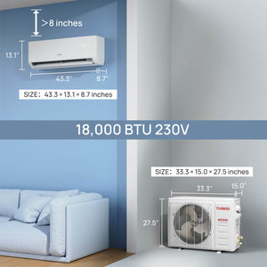 Greenland 18,000 BTU WiFi Ductless Mini Split AC with Heat Pump (R454B)