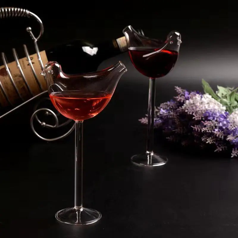 Creative Bird-Shaped Cocktail and Champagne Glass