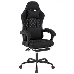Gaming Chair Height Adjustable Computer Chair with Headrest Video Game Chair-Black