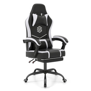 Gaming Chair Height Adjustable Computer Chair with Headrest Ergonomic Office Task Chair-Black