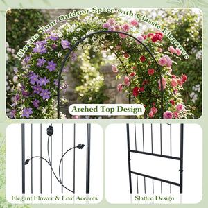 Garden Arch 87 Inches Tall Heavy Duty Metal Arbor Trellis Archway for Climbing Plants