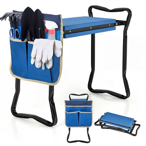 Garden Kneeler and Seat Folding Sturdy Gardening Stool-Blue