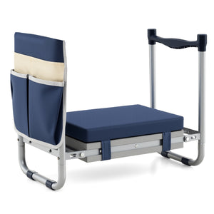 Garden Kneeler and Seat Foldable Gardening Stool with Wide EVA Foam Padding-Navy