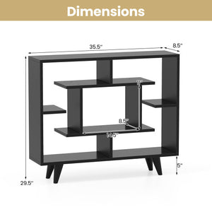 Geometric Bookcase with Anti-Tipping Kit and Storage Shelving Unit-Black