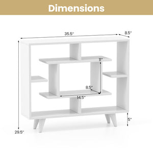 Geometric Bookcase with Anti-Tipping Kit and Storage Shelving Unit-White