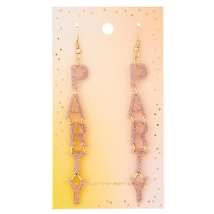 Glittery Party Letter Hook Earrings | Dangle Acrylic Fashion Jewelry