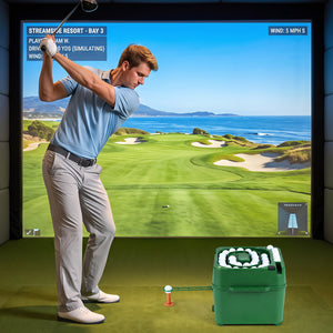 Golf Ball Dispenser 6-Club Holder & 50-Ball Capacity for Beginner Advanced Golfer