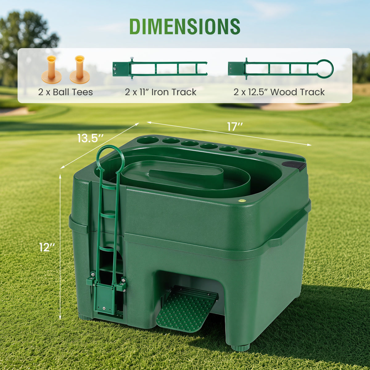 Golf Ball Dispenser 6-Club Holder & 50-Ball Capacity for Beginner Advanced Golfer
